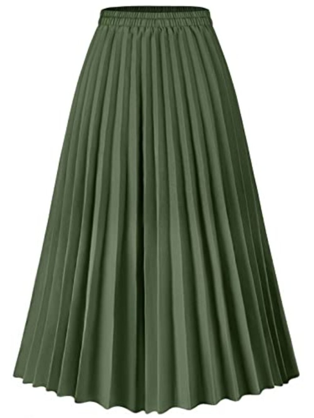 Women's High Waisted Pleated Midi Skirt A-Line Maxi Skirt Flowy